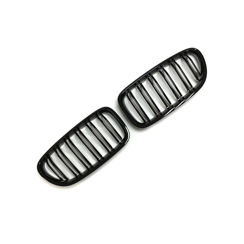 BMW 5 Series / M5 F10/F11 Gloss Black Double Slat Front Grills (2010-2017)