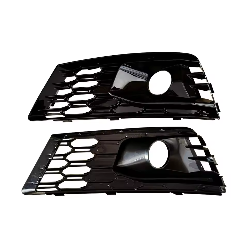 Audi A4/S4 B9 Gloss Black Fog Light Grills With Holes (2016-2019)