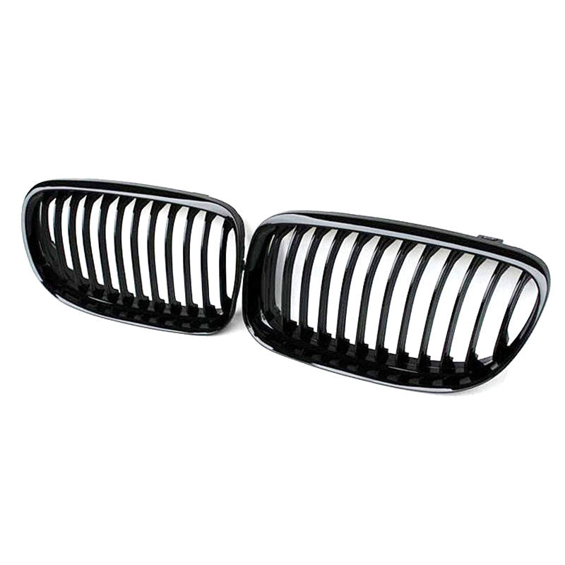 BMW 3 Series E90/E91 LCI Gloss Black Single Slat Front Grills (2009-2013)