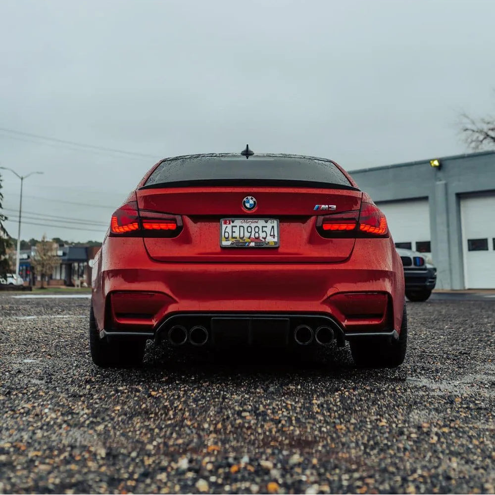 BMW 3 Series F30 / M3 F80 Pre-Preg Dry Carbon Fibre P Style Rear Spoiler By OPTIC (2014-2019)