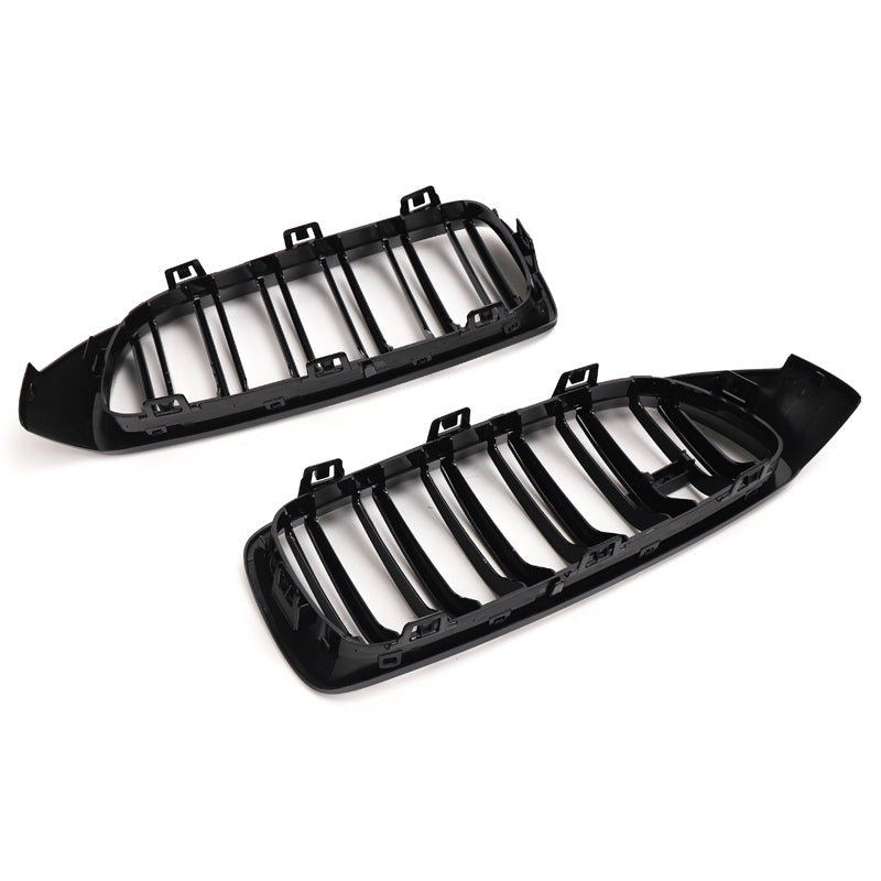 BMW 4 Series & M3 M4 Gloss Black Double Slat Front Grills F32 F33 F36 F80 F82 F83 (2014-2020)