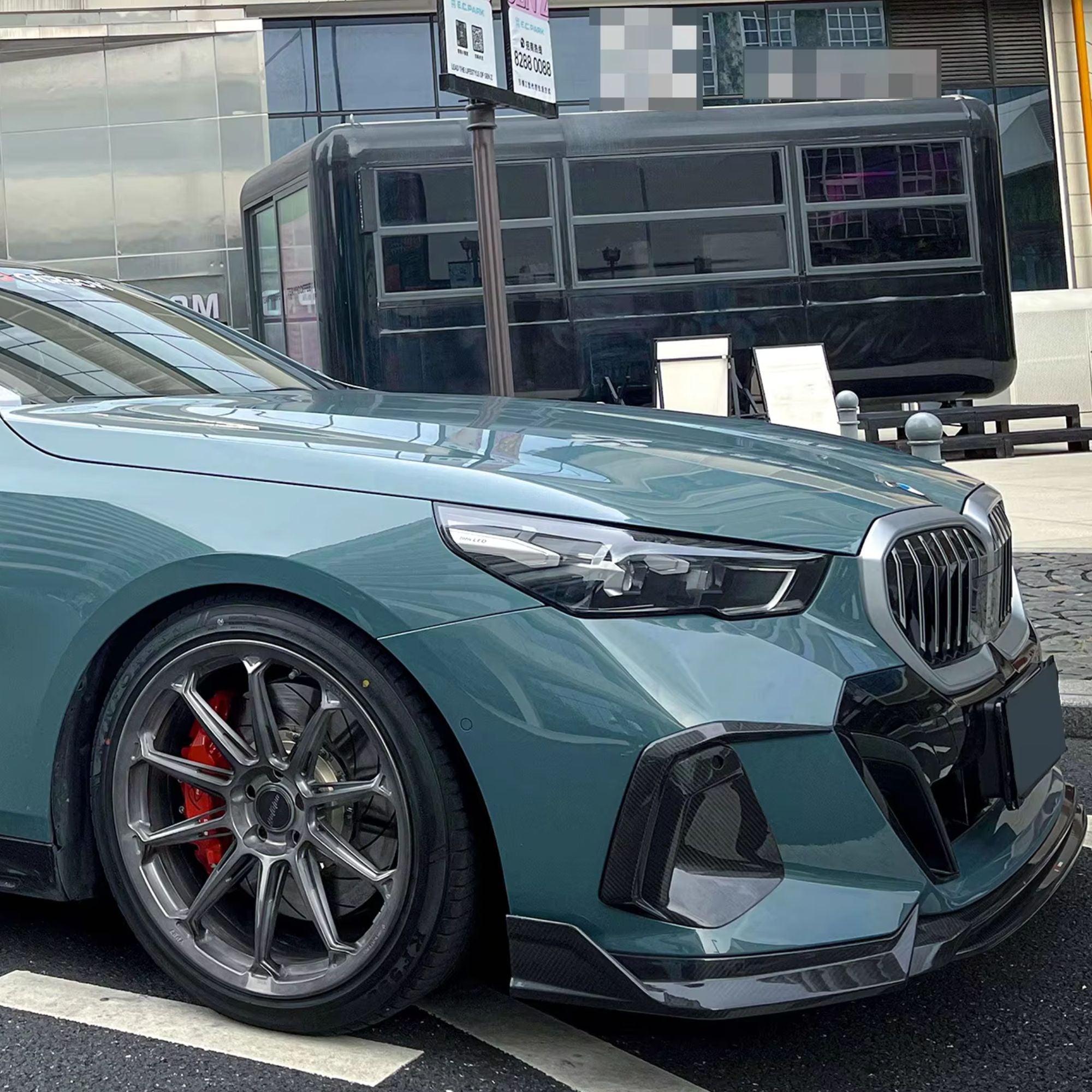 BMW 5 Series G60 G61 Pre-Preg Dry Carbon Fibre Tk Style Front Bumper Inserts By OPTIC (2024+)